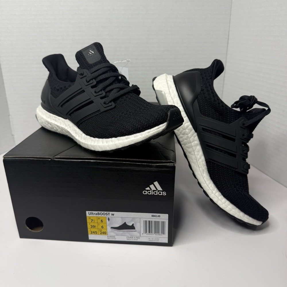 Adidas UltraBOOST W BB6149 Black White Running Shoes Womens 7.5 New Box